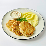 Куриные панкейки с картофелем и соусом тартар