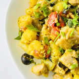 Ньокки с цыпленком, фасолью и томатно-оливковой сальсой