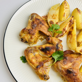 Куриные крылышки, запечённые в маринаде Калькутта, с печёным картофелем