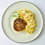 Бифштекс из говядины с тальятелле, томлёные в соусе блю чиз