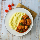 Классическое чахохбили из курицы со сливочным картофельным пюре
