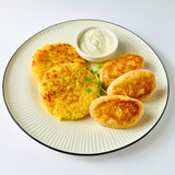 Сливочные сырно-крабовые котлеты с хрустящим хашбрауном и соусом тартар