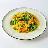 Шри-ланкийский бириани с панчеттой, восточными специями и миксом овощей