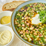 2 кг Окрошки с куриной колбасой, картошкой, яйцом и зеленью