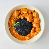 Цыплёнок в индийском соусе масала с чёрным рисом