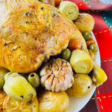 Курица по-неаполитански с артишоками, вялеными томатами, оливками и беби-картофелем