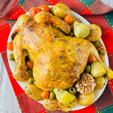 Курица по-неаполитански с артишоками, вялеными томатами, оливками и беби-картофелем